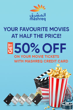 50% off on movie tickets & 20% off on food and beverage with Mashreq Credit Cards